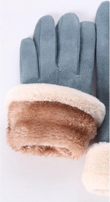 Suede Warme Handschoenen met Nep Bont | Zwart HLH | bol.com