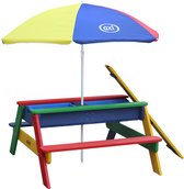 AXI Nick Zand & Water Picknicktafel in Regenboog kleuren - Verstelbare Parasol - FSC hout - Picknick tafel voor kinderen van hout