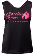 Gorilla Wear Odessa Cross Back Tank Top - Zwart/Neon Roze