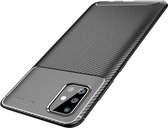 Samsung Galaxy A51 Hoesje - Mobigear - Racing Serie - TPU Backcover - Blauw - Hoesje Geschikt Voor Samsung Galaxy A51