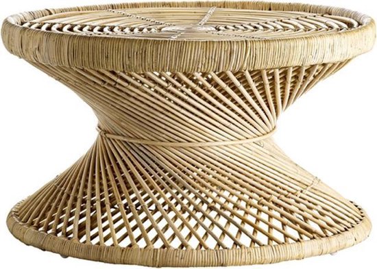 Bukken voorwoord meester Tafels - salontafel rotan rond - 70x40 cm - natuurlijk rotan - ronde tafel  -... | bol.com
