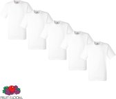 Fruit of the Loom - 5 stuks American Heavy T-shirts Ronde Hals - Wit - M