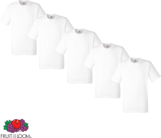 5 Pack Fruit of the Loom American Heavy T-shirts ronde hals maat M