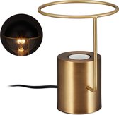 relaxdays tafellamp industrieel - sfeerlamp metaal - E27 fitting - nachtlamp open design