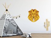 Origami veelhoekige leeuwenkop sticker