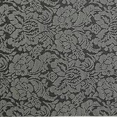 Ikado  Set van 6 st, placemat, gebloemd dessin in grijs en zwart  30 x 45 cm