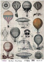 Cadence rijstpapier vintage luchtballonnen Model No: 211  30x42cm