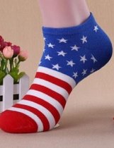Enkelsokken vlag Amerika - VS - USA sokken - Unisex Enkelsokken Maat 36-41