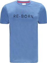 Re-Born Logo Korte Mouw T-shirt Heren - Petrol - Maat XL