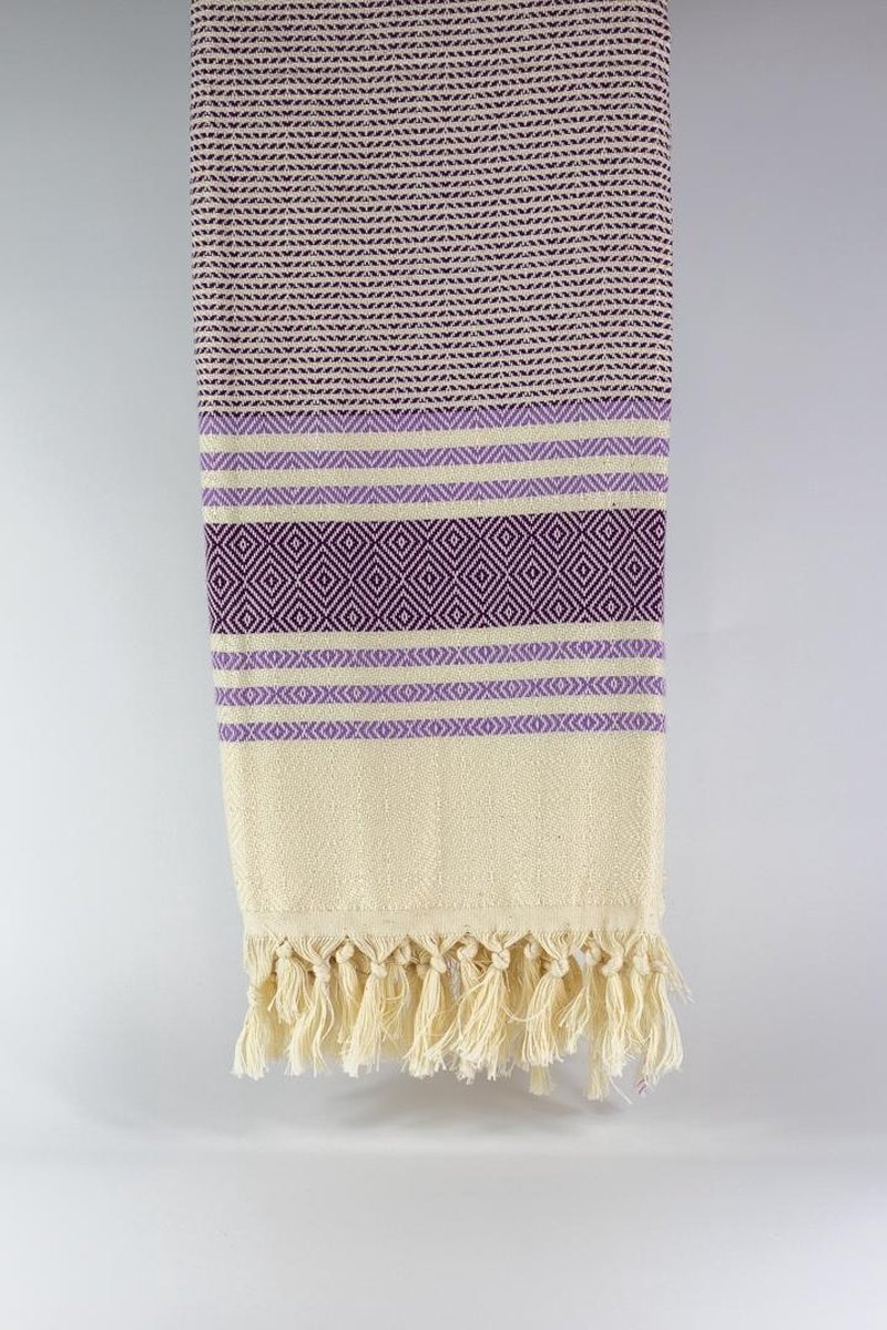 Milet– Turkse hamamdoek – 100x180 cm – katoen – licht & sneldrogend – purper