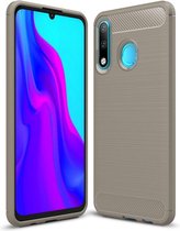 Huawei P30 Lite Carbone Brushed Tpu Grijs Cover Case Hoesje CBL