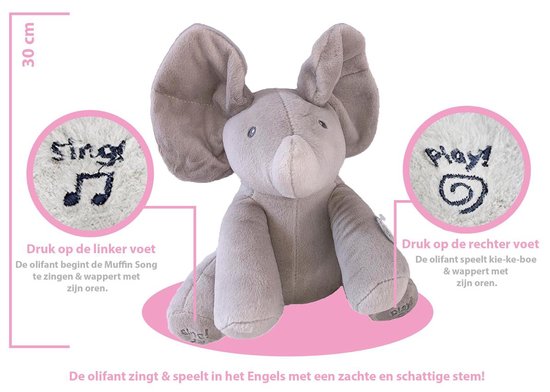 Offer Haalbaarheid rots Interactieve Knuffel Olifant Voor Baby & Kinderen - Zingende Kiekeboe  Speelgoed -... | bol.com