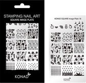 KONAD Square nagels stempel plaat 18 met 15 ' FRUIT ' nagel stempel motieven.