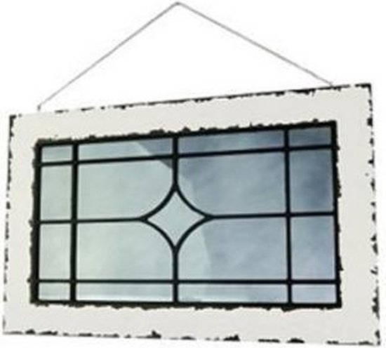 Associëren vreemd Wees Woondecoratie raam/wand Glas in Lood (look a like) blauw | bol.com