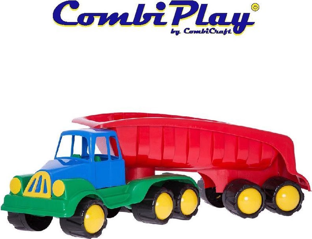 Weven Gedeeltelijk bereiden Grote 70 cm lange speelgoed vrachtauto/vrachtauto - oplegger - Combiplay |  bol.com