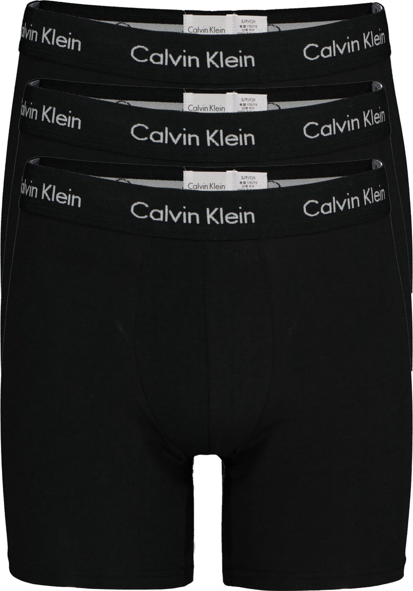 Calvin Klein Cotton Stretch boxer brief 3 pack heren boxers extra lang zwart met. bol