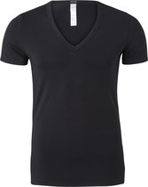 HOM Smart Cotton Tee-Shirt V Neck - zwart -  Maat XL