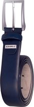 Leren heren riem - blauw business-casual