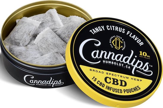 Cannadips CBD olie 16% Tangy Citrus Flavor 10 mg - 15 pouches