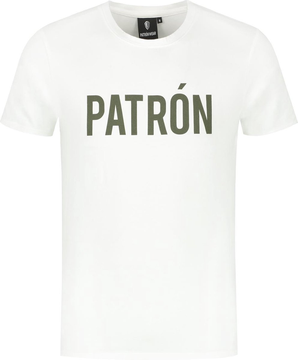 Patrón Wear | White & Green Brand T-shirt | Heren | T-shirt | Maat L