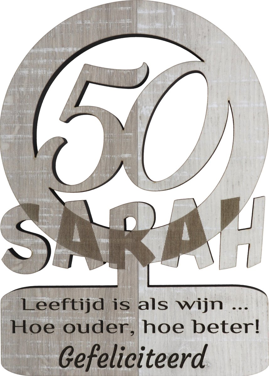 Originele Houten Wenskaart – Kaart Van Hout – Verjaardag – 50 Jaar - Sarah  Xl | Bol.Com