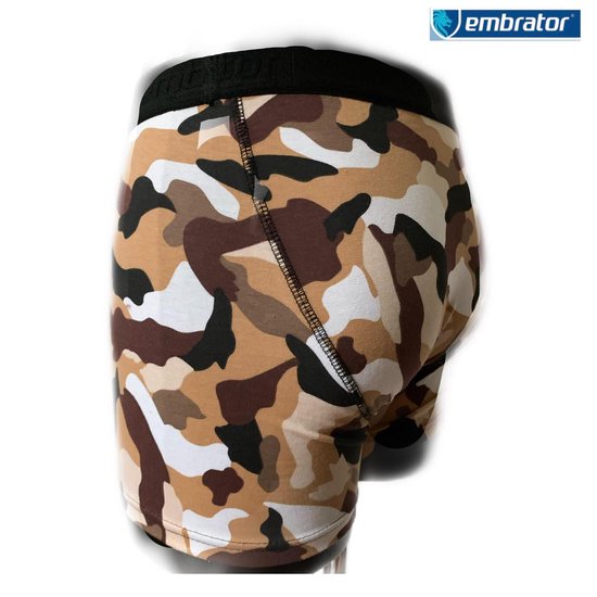 Embrator Lot de 2 boxers homme imprimé camouflage marron taille 2XL