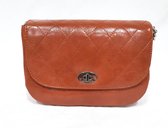 Kleine Schoudertas David Jones Cognac - Lange Schouderband - Clutch