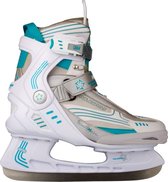 Nijdam IJshockeyschaats Dames - Semi-Softboot - Wit/Antraciet/Smaragd - 37