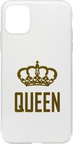 ADEL Siliconen Back Cover Softcase Hoesje Geschikt voor iPhone 11 Pro Max - Queen Wit