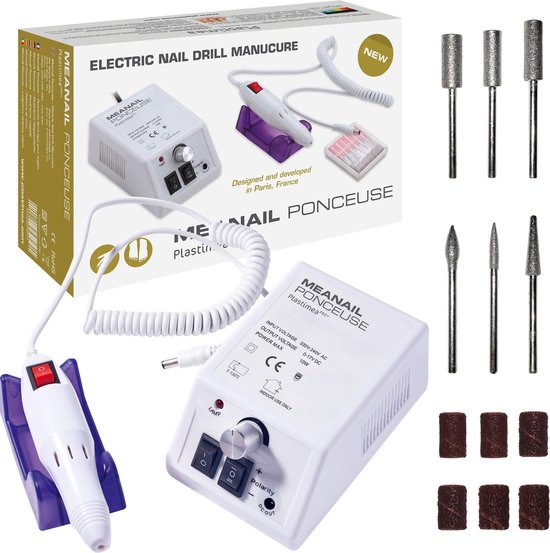 MEANAIL® Manicure/Pedicure set - Nagelfrees - 6 opzetstukken - Wit