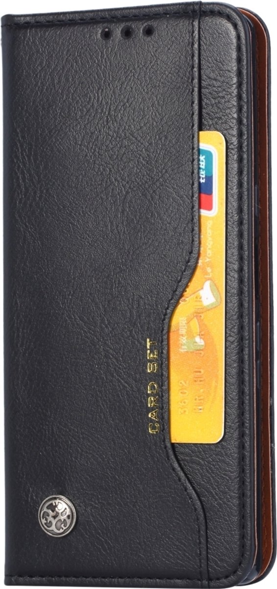 Mobigear Telefoonhoesje geschikt voor Sony Xperia 5 Hoesje | Mobigear Card Set Bookcase Portemonnee | Pasjeshouder voor 4 Pasjes | Telefoonhoesje voor Pinpas / OV Kaart / Rijbewijs - Zwart