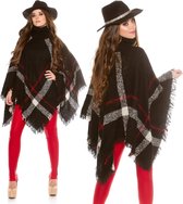 Trendy KouCla Coltrui Poncho Zwart