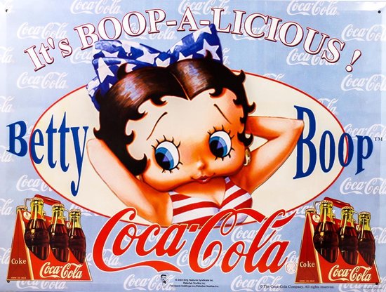 Foto: Betty boop coca cola wandbordje