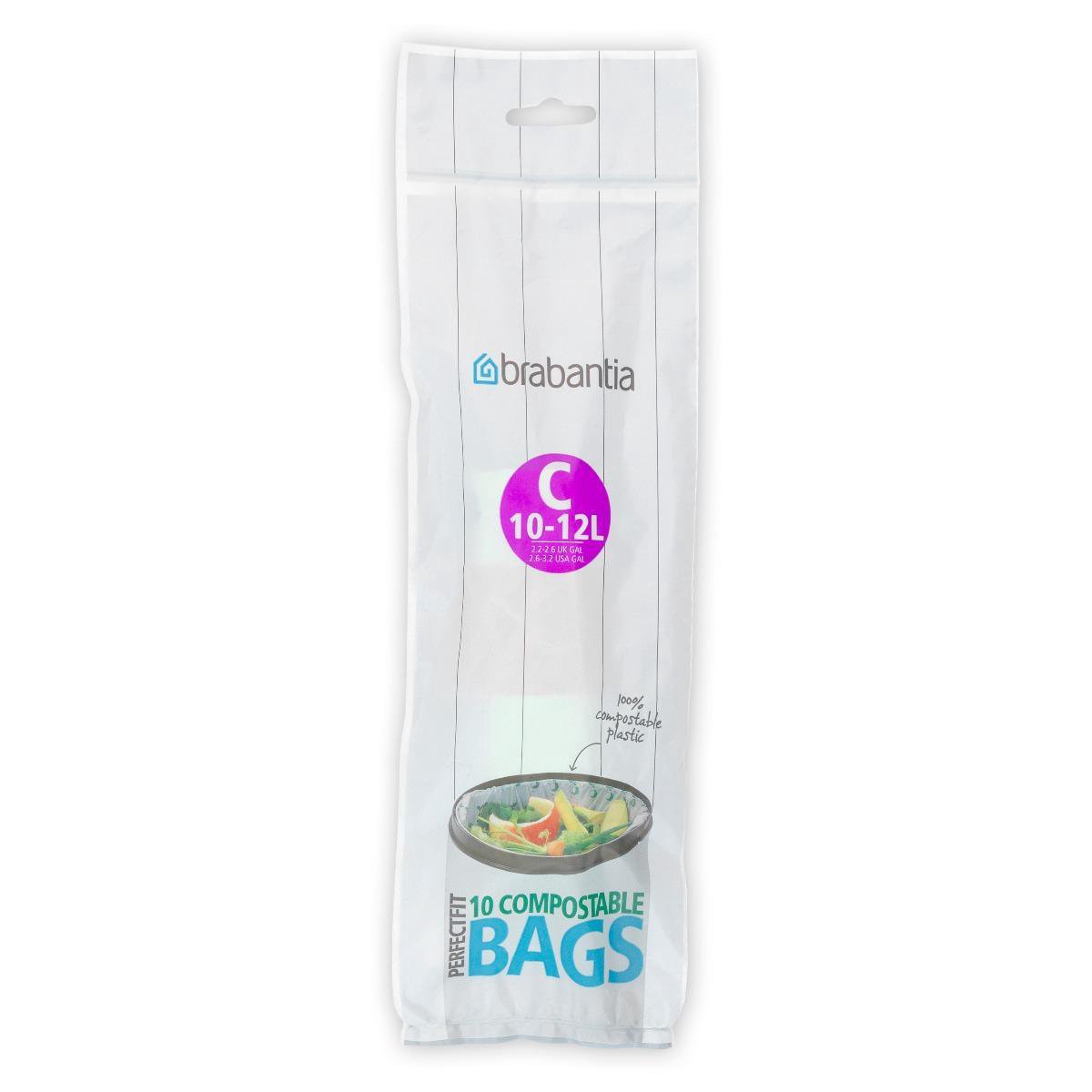 Goedkoopste Brabantia PerfectFit Composteerbare Vuilniszakken - 10/12 l - Code C - 10 stuks