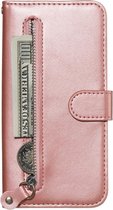 Portemonnee roze goud wallet book-case rits hoesje Telefoonhoesje geschikt voor Samsung Galaxy S20 Plus