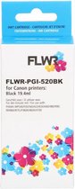 FLWR - Cartridges / Canon PGI-520BK / zwart / Geschikt voor Canon