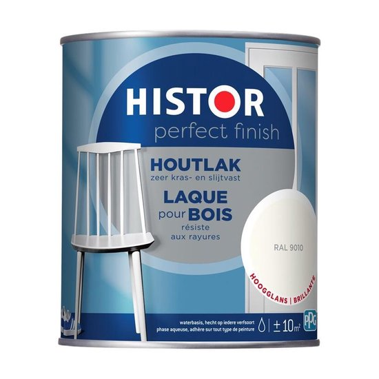 inrichting ontwerper Infrarood Histor Perfect Finish Houtlak - RAL 9010 - Hoogglans - 0,75 Liter | bol.com