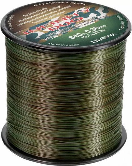 Daiwa Carpline Infinity Camo Nylon 1050m – Diamètre 0,34 Mm, 9,2 Kg / 20 Lb – Camouflage Vert Pour Carpe
