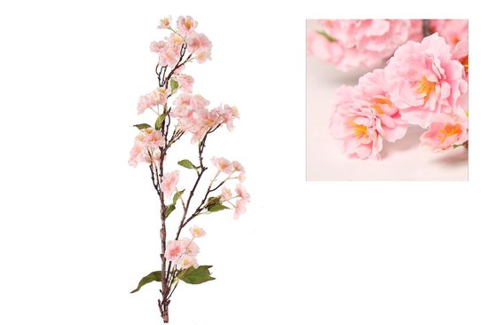 Prunus kunstbloemen kunsttak XXL - Roze - 130 cm