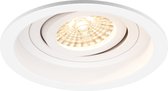 LED Spot Set - Pragmi Domy Pro - GU10 Fitting - Inbouw Rond - Mat Wit - Verdiept - Kantelbaar - Ø105mm - Philips - CorePro 830 36D - 4W - Warm Wit 3000K - Dimbaar - BES LED