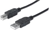 Manhattan USB Kabel A -> B St/St 1.00m zwart