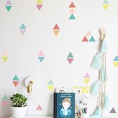 Muurstickers Kinderkamer & Babykamer - Wanddecoratie - Driehoek - Kleurrijk -  54 stuks