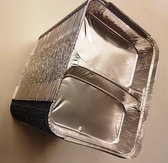 Aluminium Wegwerp 2-Vak Bak  520/320ml , 224,6x179,6x30mm - 100  stuks