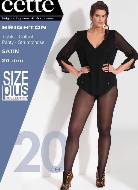Cette Brighton 20 Grote Maten Panty Zwart Zwart | forum.iktva.sa