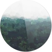 Schilderij - Abstract Berglandschap - Groen - 60 X 60 Cm Illustratie Abstract Berglandschap | Wanddecoratie | 60cm X 60cm | Schilderij | Foto Op Plexiglas