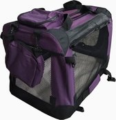 Topmast Nylon Dog Crate Bench Travel Crate Car Crate - Premium - Violet - 70 x 52 x 52 cm