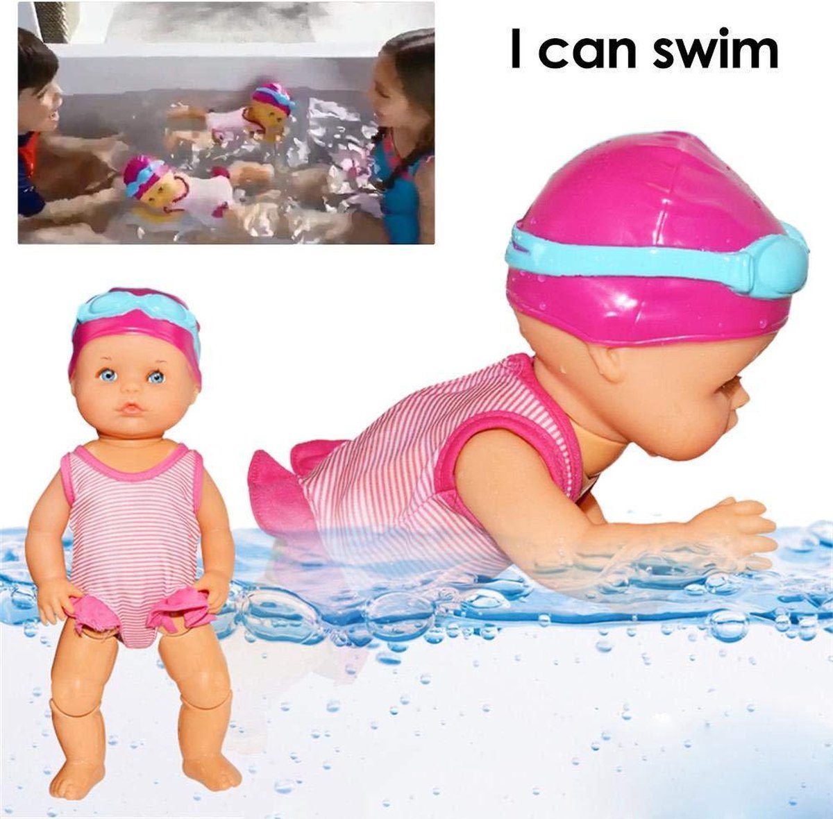 bol.com | FlexToys Waterspeelgoed voor kinderen - Schattige non-silicone  pop - nieuwe zwempop Ik...