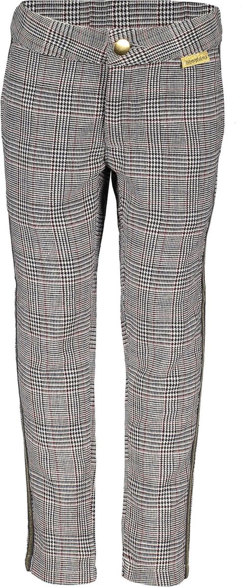 Bampidano broek woven check with adjustable waist + fancy tapes grey check