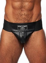 Mister b leather premium jockstrap black Large