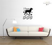 Muursticker - I Love My Dog - 58x68 - Zwart